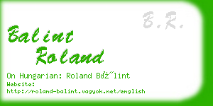 balint roland business card